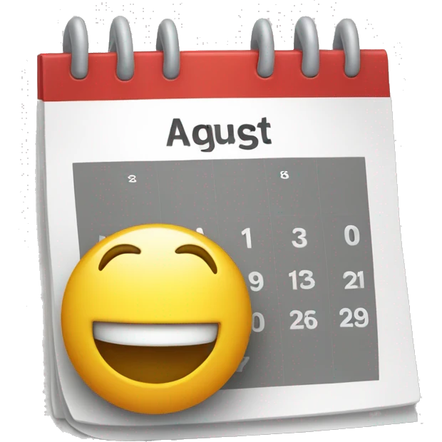 Calendar with August date 23 emoji