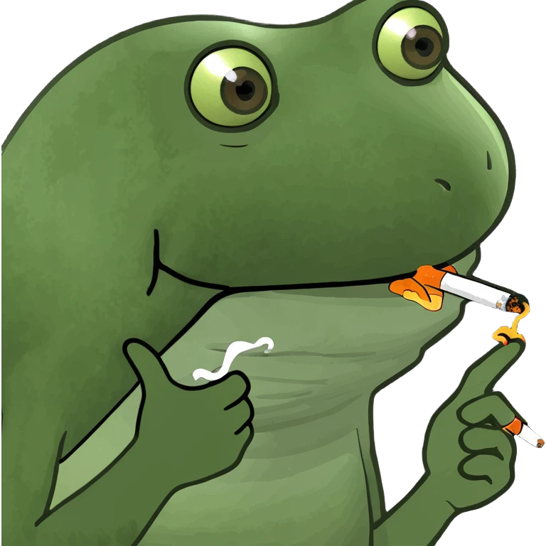 Frog smoking weed emoji