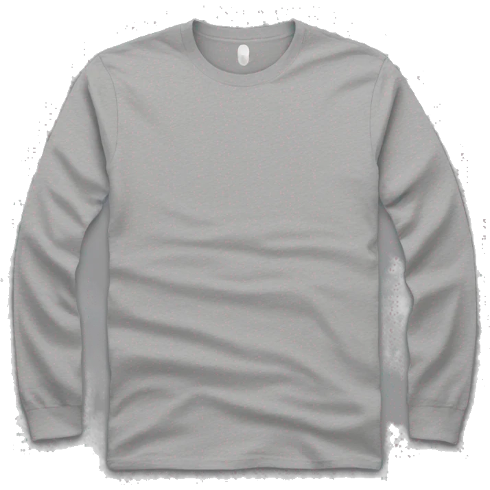 A plain long-sleeve T-shirt in melange gray color. emoji