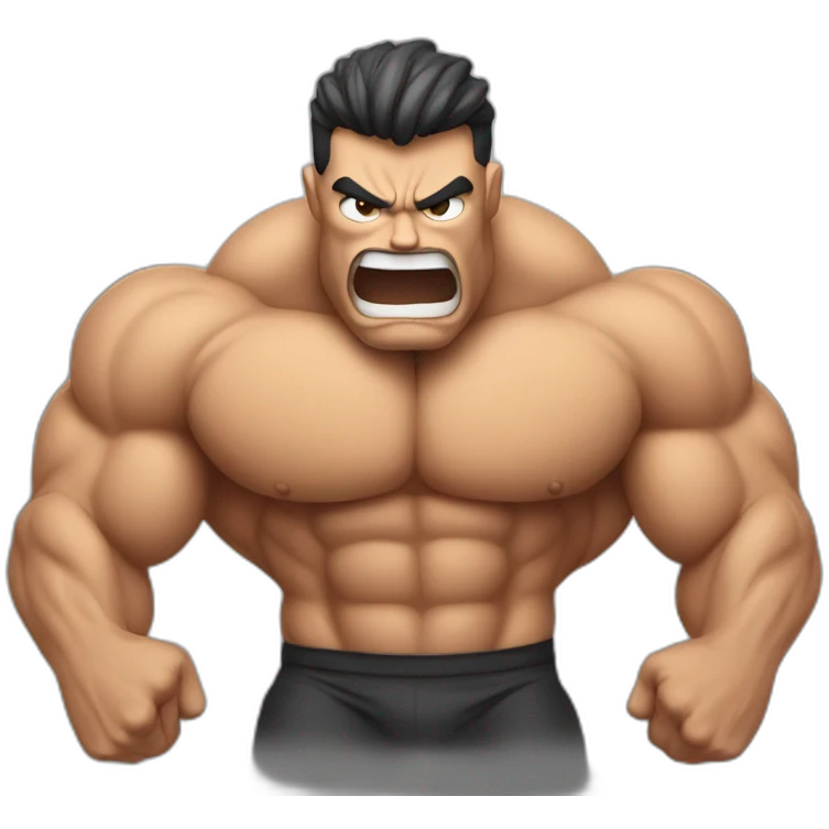 Muscle guy fart emoji