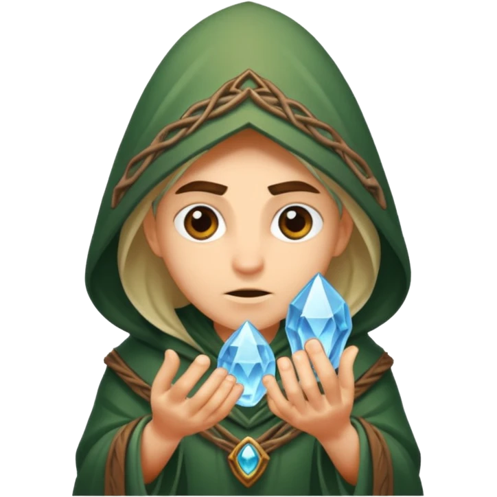 druid character looking through crystal suspiciously emoji