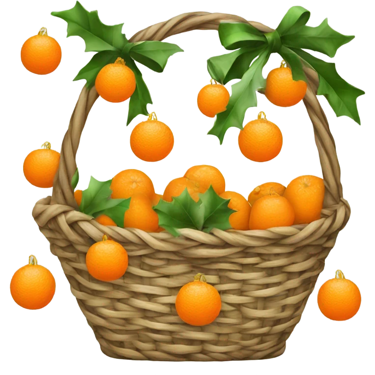 Christmas basket with tangerines emoji