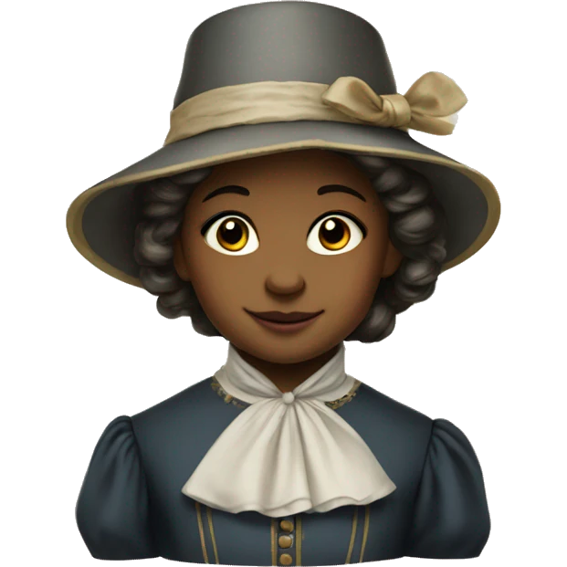 
young girl in 19th century costume emoji