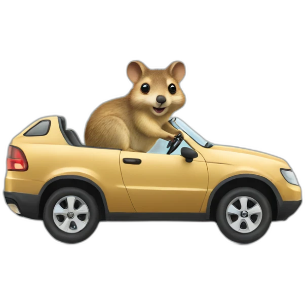 quokka wallaby driving in car emoji