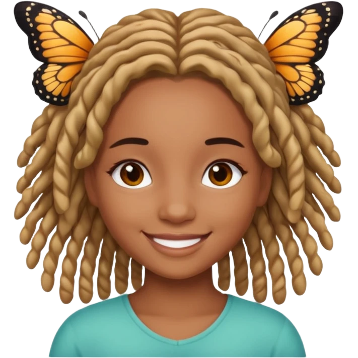 girl with butterfly locs emoji