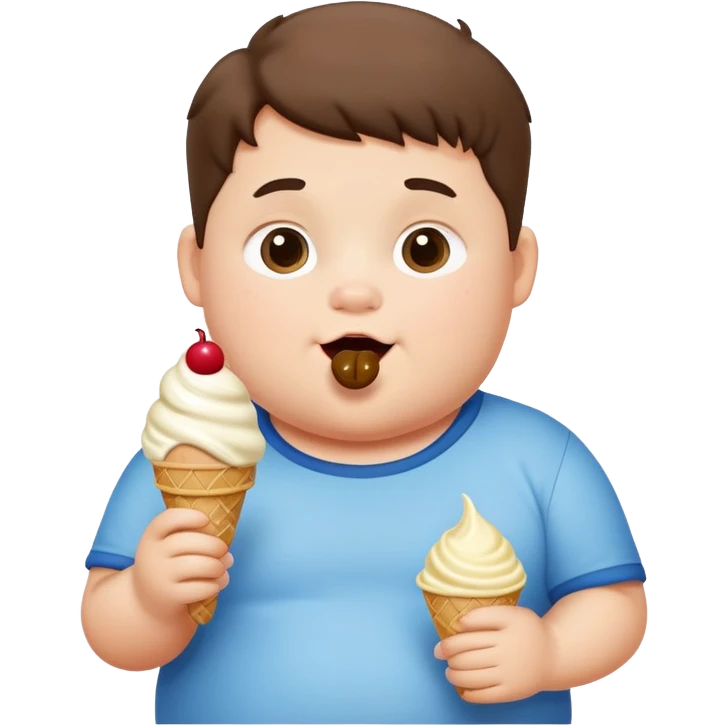 Big fat kid eating ice cream named Grayson  emoji