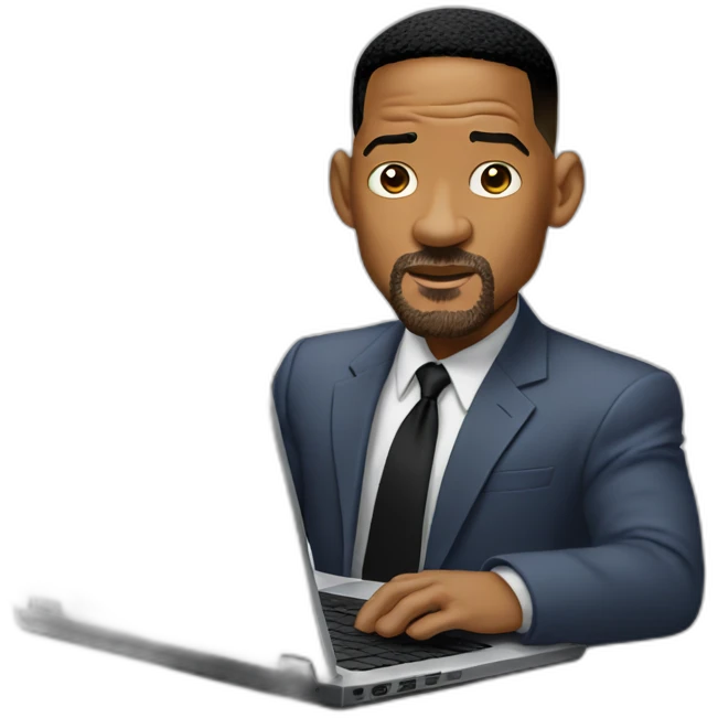 Will smith behind a laptop emoji
