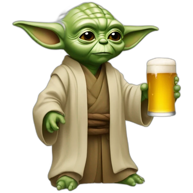 Yoda qui boit une bière emoji
