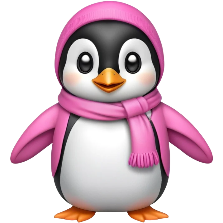 penguin with pink clothes emoji