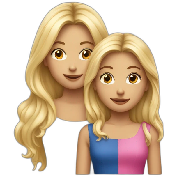 deux filles une fille blonde et fille cheveux noir emoji