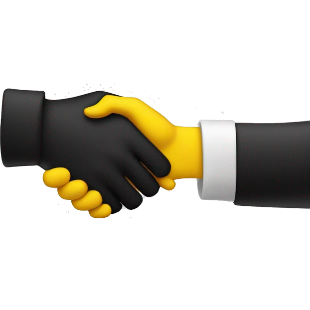 Black hand and yellow hand handshake emoji