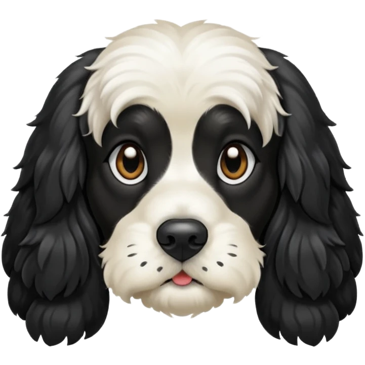 Собака русский кокер спаниель черно-белого цвета emoji