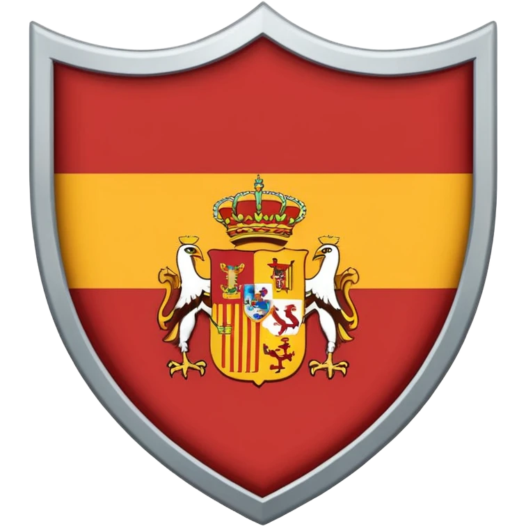 Bandera de españa tricolor actual con un águila marrón en el atrás del escudo de la bandera de españa emoji