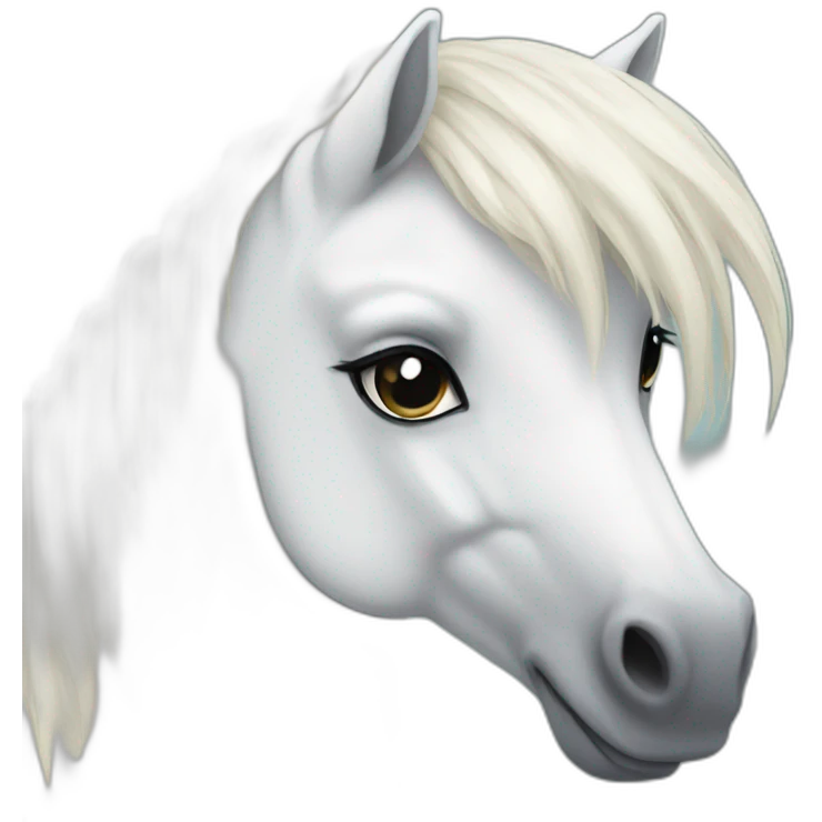 White pony  emoji