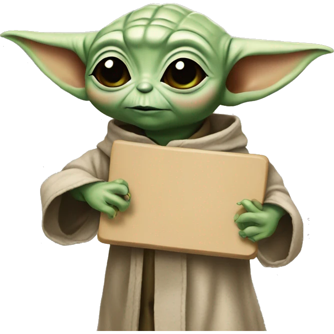 BABY YODA HOLDING A PAINTING BOARD emoji