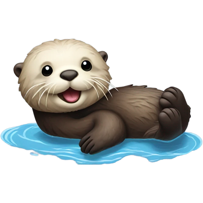 sea otter floating in the water emoji