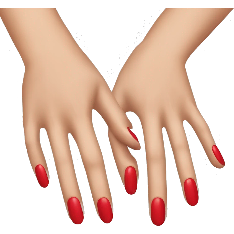 Red manicure 5 fingers emoji
