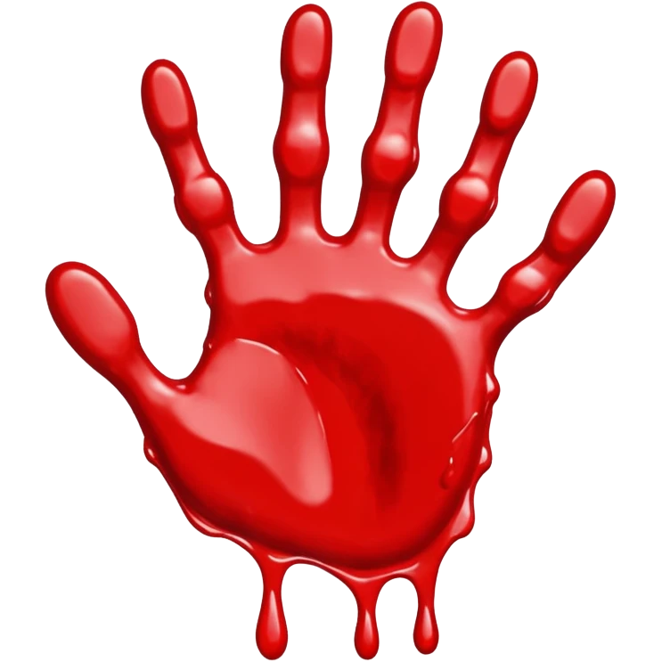 Bloody Paint – Smear of red paint shaped like handprint. emoji