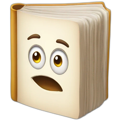 Book with face emoji