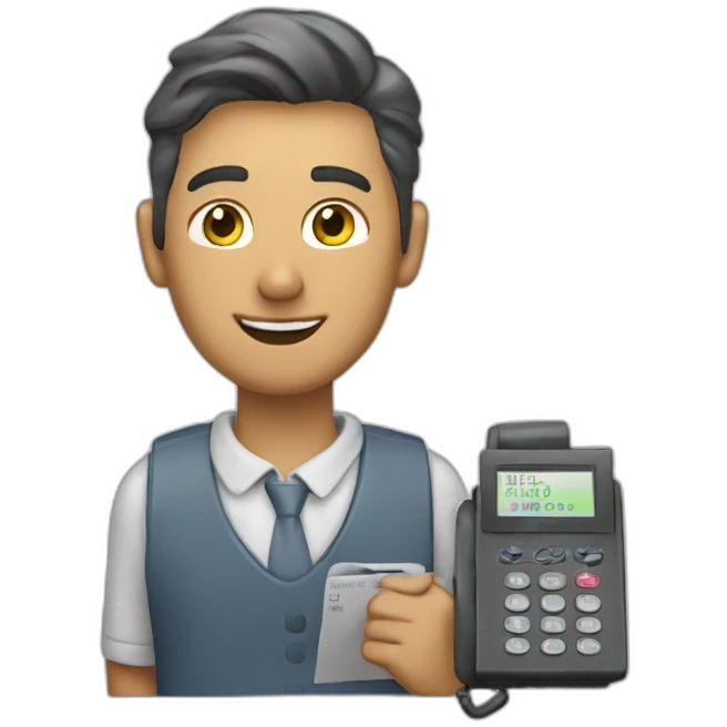 clerk with the dataphone emoji