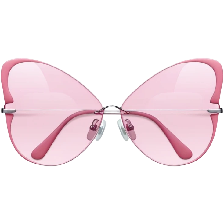 Y2K butterfly shaped pink frameless glasses, early 2000s fashion, no rim emoji