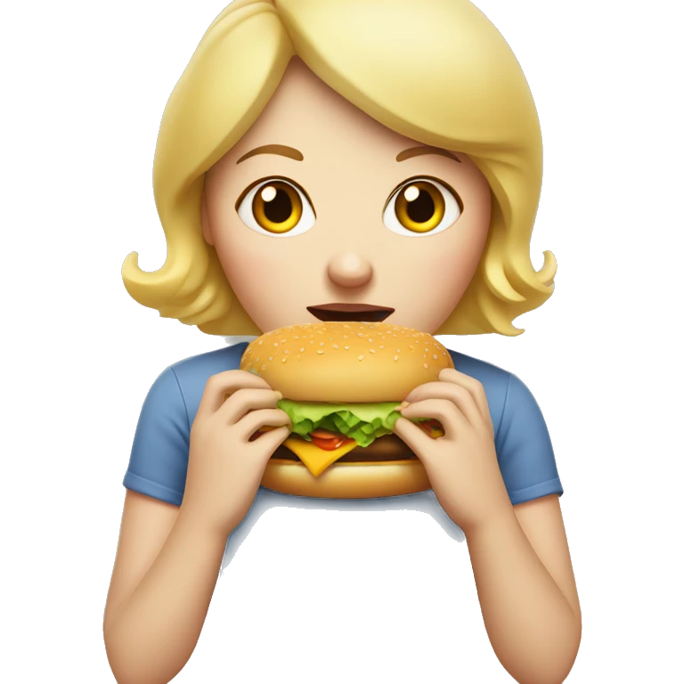 Fat white girl eating a burger  emoji