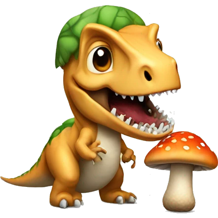 Dinosaur eating a mushroom  emoji