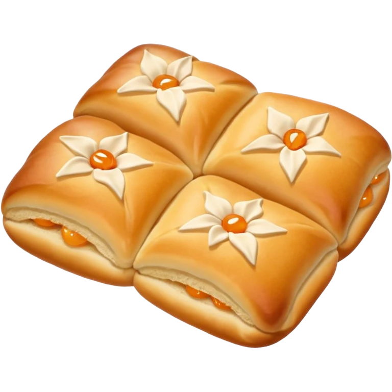 Traditional apricot kolaches folded and not round emoji
