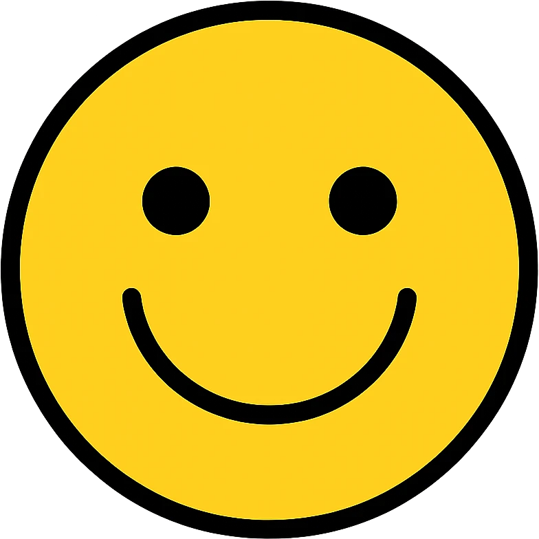 color outline icon style smile emoji with yellow face and black outline emoji
