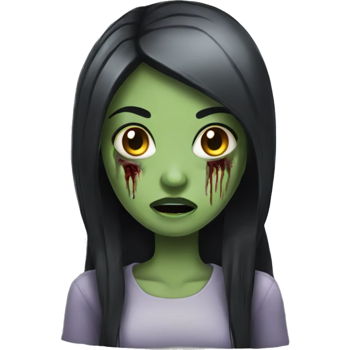 zombie girl with black hair  emoji