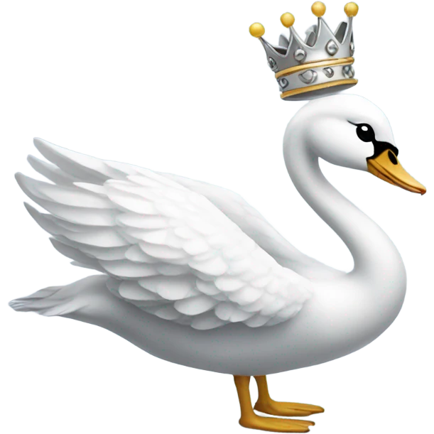 Swan with a silver crown  emoji