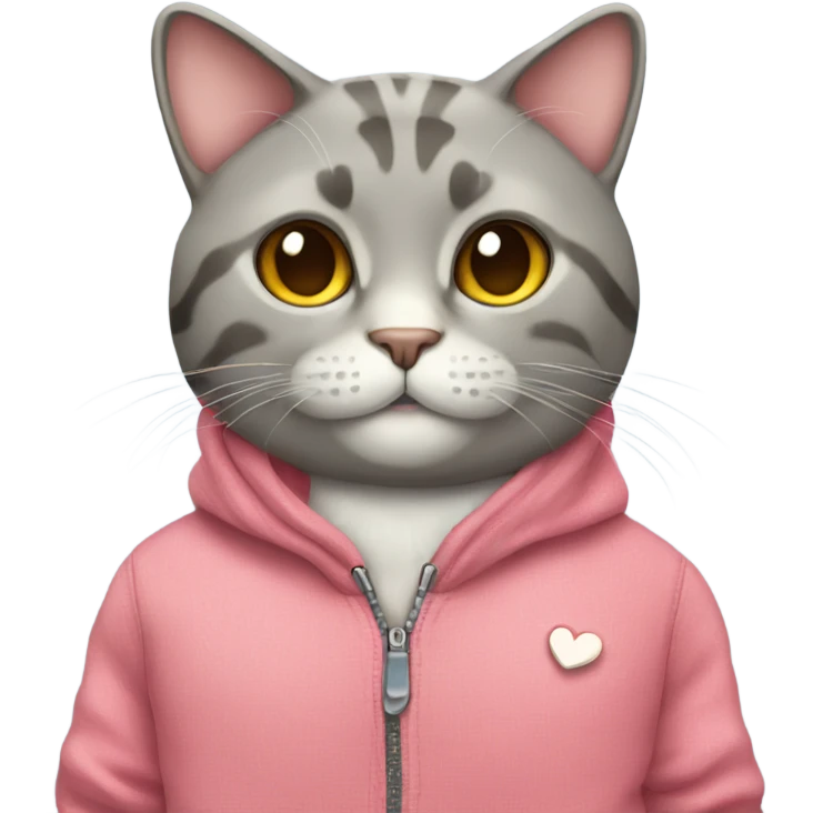 Cat wearing clothes with a heart  emoji