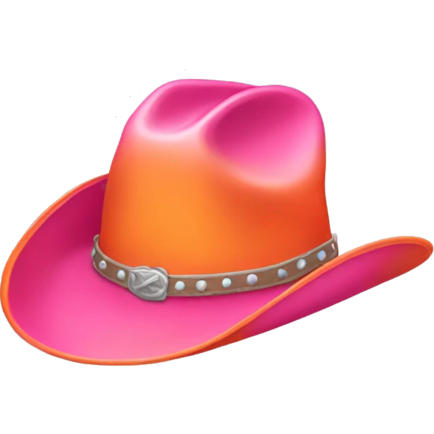 Pink and orange cowgirl hat emoji