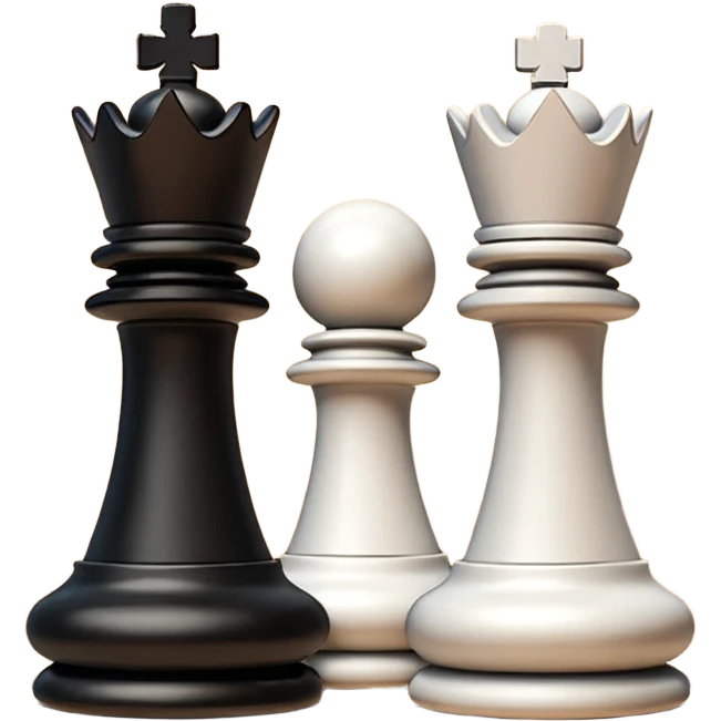 black and white chess figures emoji