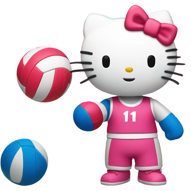 Hello kitty playing volleyball  emoji
