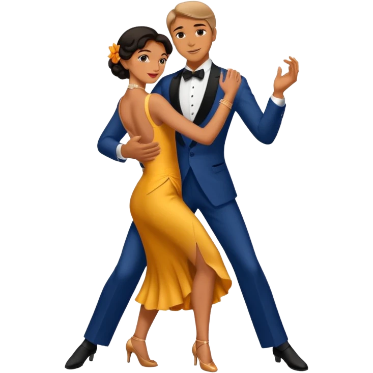 tango dancing man emoji - solo embrace emoji
