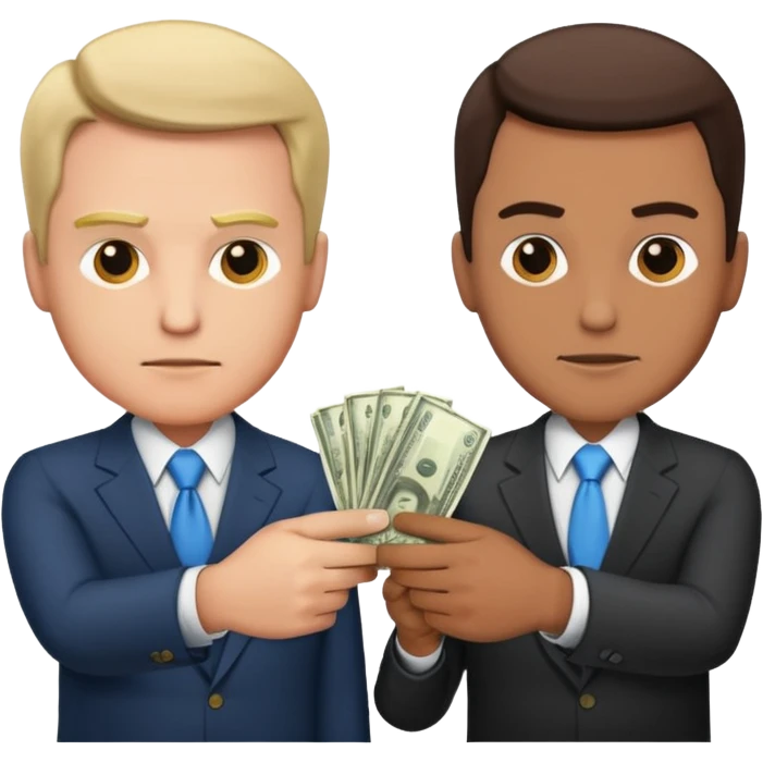 money exchanging between two men (one is a business man and one is a politician) emoji