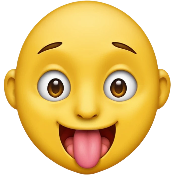 Makes an emoji stickers that looks funny with tongue out and the eyes are pointing on the edge of the nose emoji