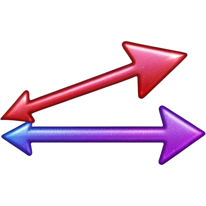 color gradient between red and purple glitter arrow emoji
