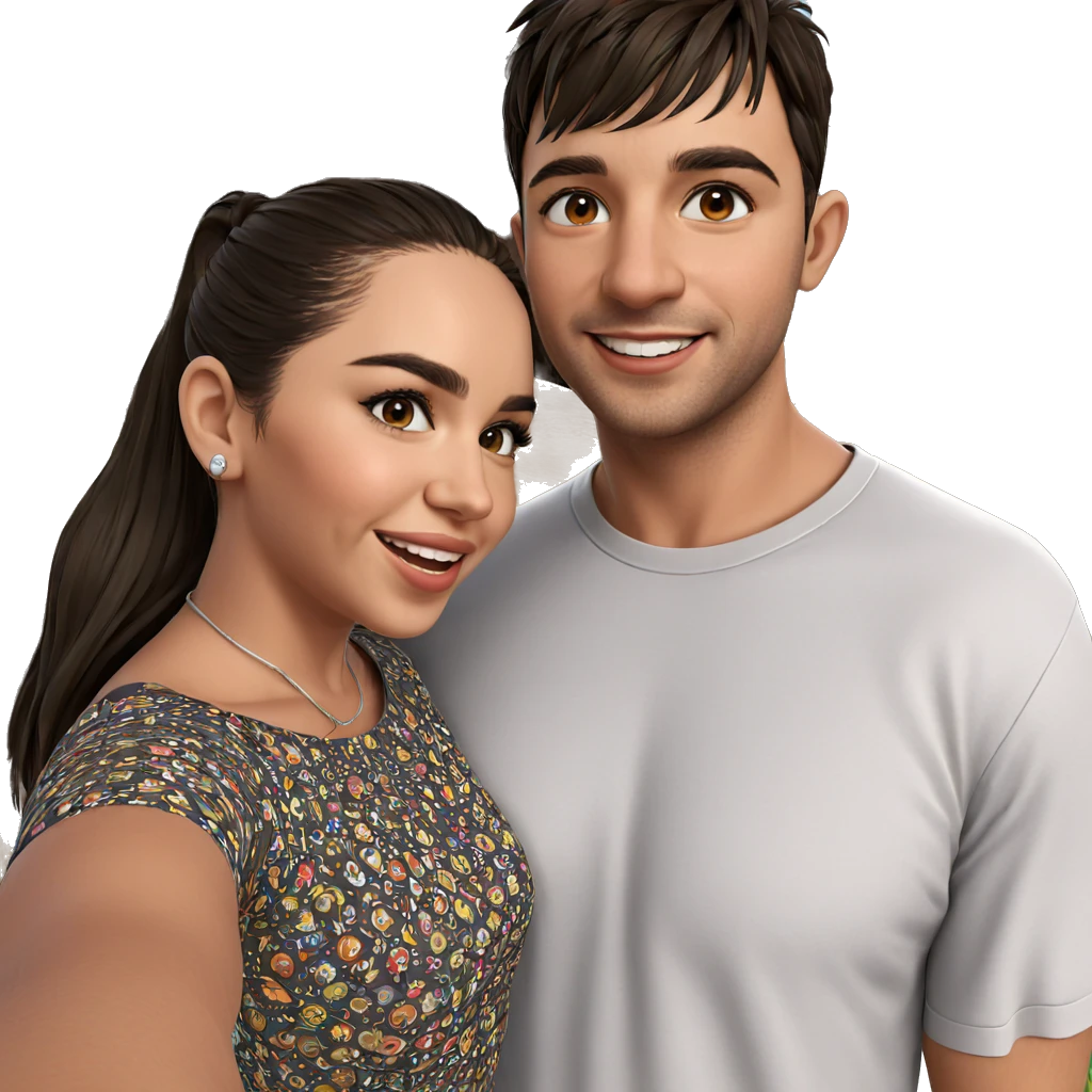 smiling couple outdoors together emoji
