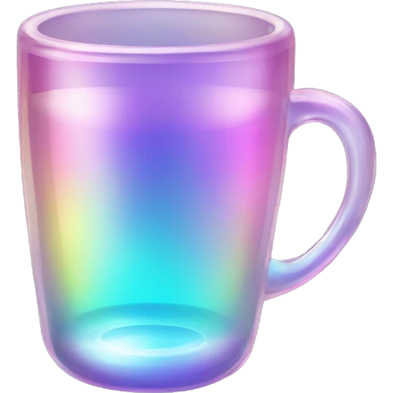 Sparkly glossy Pastel iridescent glass crystal glass cup emoji