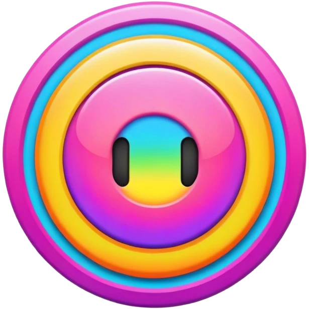 Psychedelic colored circle button Border emoji