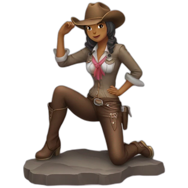 Anime cowgirl position statue emoji