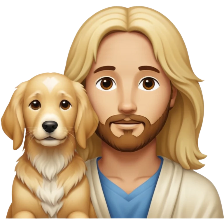  Jesus with only 2 golden retrievers. One a brown and the other an all white golden retriever? emoji