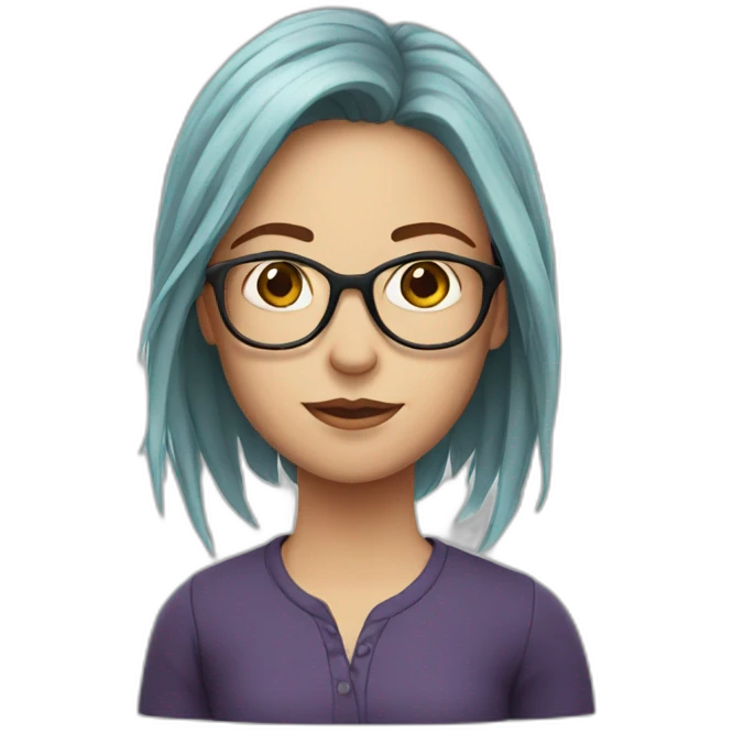 long red haired girl with glasses emoji