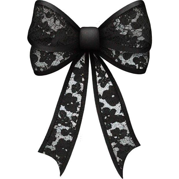 Black lace bow with ribbon emoji