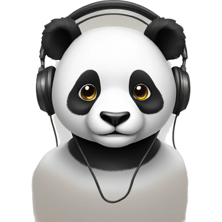 Panda with headphones emoji