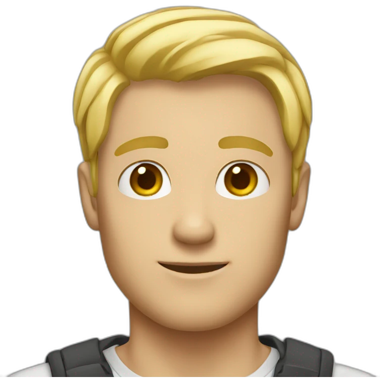 tall guy with short blonde hair emoji
