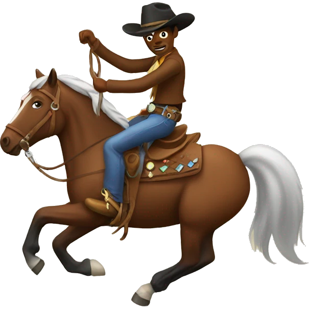 Cowboy riding horse emoji