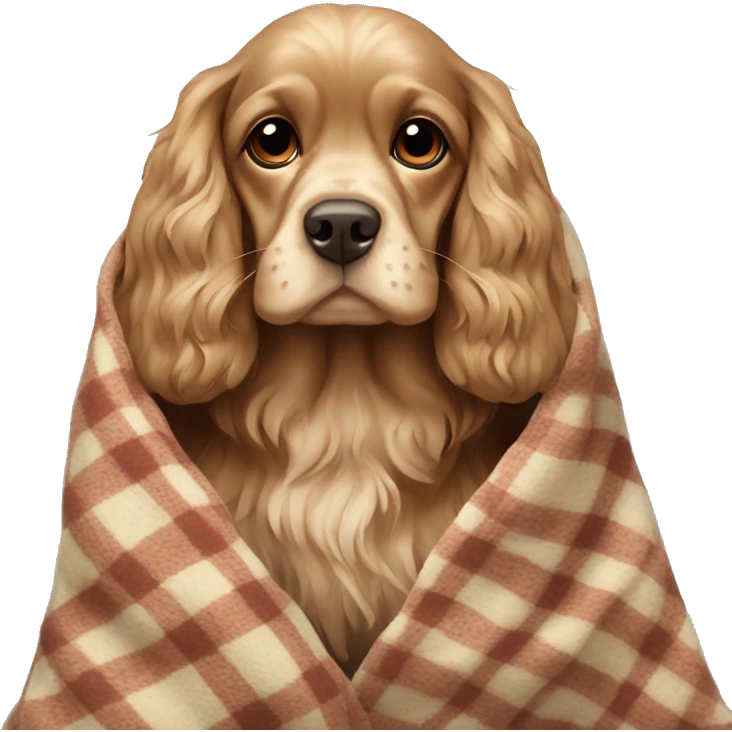 Cocker spaniel in a blanket  emoji